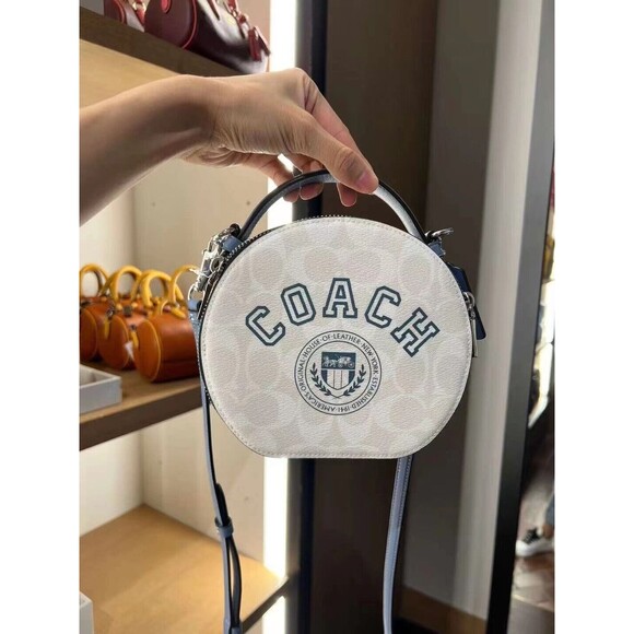 Coach CB870 Canteen Crossbody In Signature Canvas Varsity Motif Chalk Indigo NWT - Picture 11 of 12